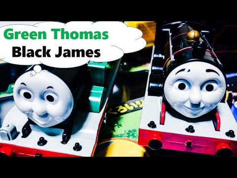 plarail green thomas and black james