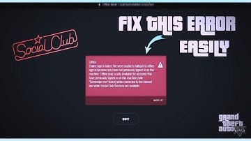 Fix GTA 5 Rockstar Launcher Offline Mode Could Not Establish Connection Error 6000.87 | 💯 Working
