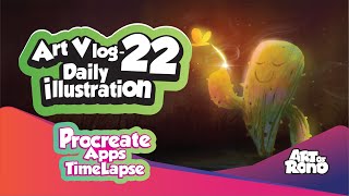 Art Vlog-22 | Procreate Software/apps | Time-Lapse | Magical Cactus | Ipad pro art screenshot 5