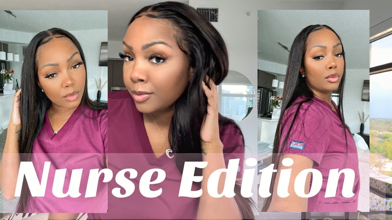 EASY LACE WIG INSTALL FOR BEGINNERS|BOUJIE NURSE LOOKS EDITION👩🏽‍⚕️|26