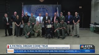 Texarkana, Texas, police department honors Arkansas teen with official badge