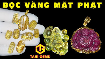 Tahi 5652 5562 Bọc vàng mặt Phật đá ruby và thạch anh tóc vàng | TahiGems - Tahi Phạm
