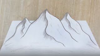 easy mountain drawing