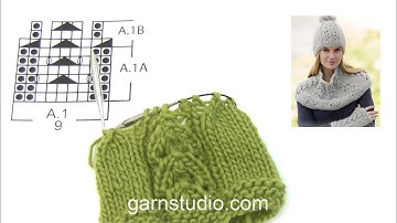 How to knit A.1A and A.1B in DROPS 166-37