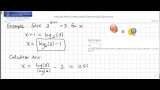4.6 1. Solving More Complicated Exponential Equations: Example 1