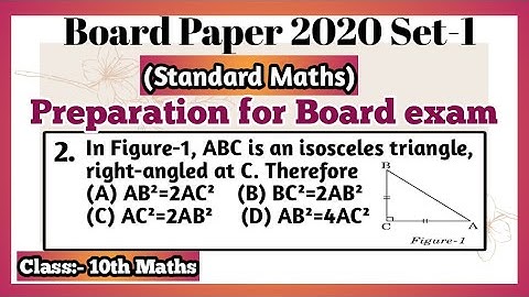 In Figure-1, ABC is an isosceles triangle, right-angled at C. Therefore (A) AB²=2AC²...| Class 10 |
