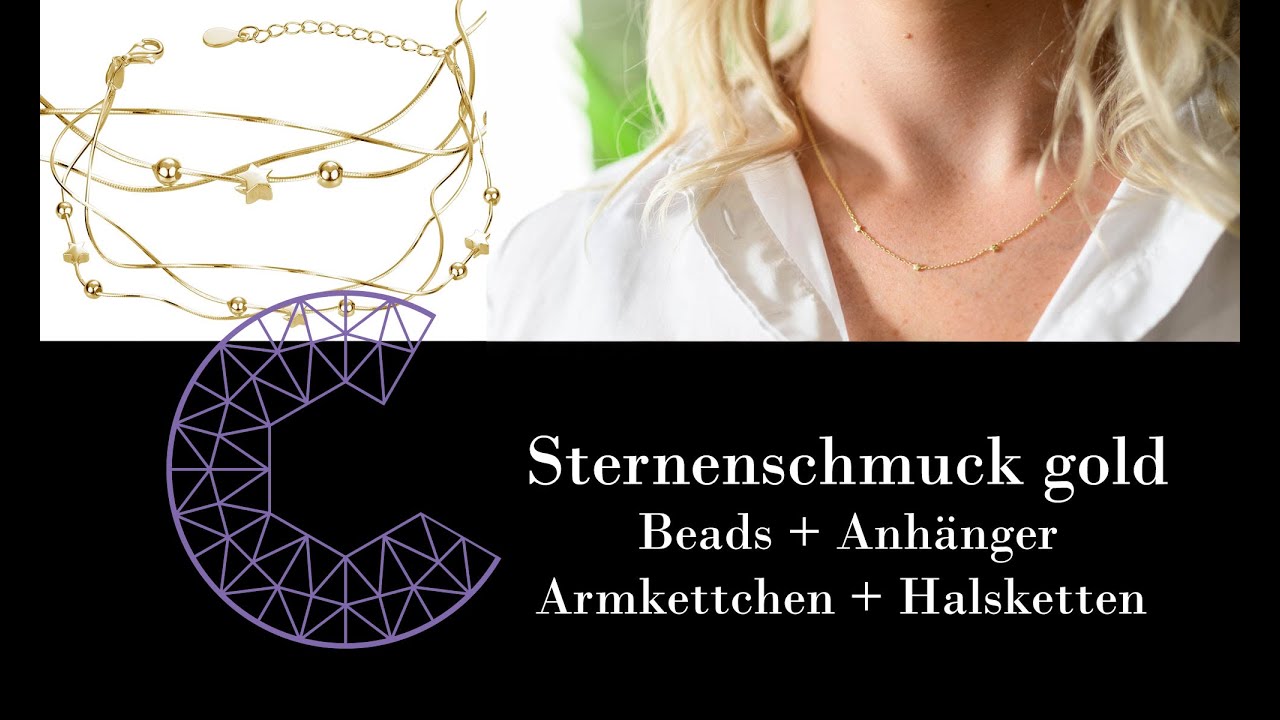Sternenschmuck gold - Schmuck mit Sternen - Damenschmuck mit Stern von Materia by Matthias Wagner