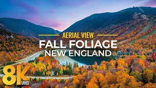 Incredible Fall Foliage of New England from Above  8K Autumn Ambient Film (2021)