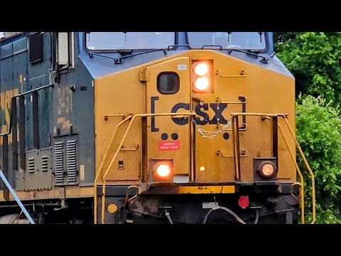 Train! CSX 3431, 7293, & 6503 double stack (true audio) #train # ...
