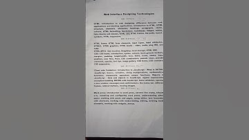 degree 5th semester computer science ( web interface designing technologies) syllabus