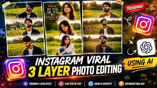 Instagram Trending 3 Layer Ai Photo Editing | Trending Vertical triptych Collage Ai Photo Editing
