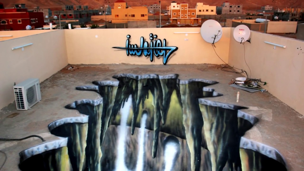 رسم ثلاثي الأبعاد على الأرض - الرسام أسامة نصر - 3D Street Art Painting