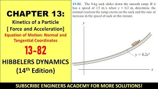 13-82 | Kinetics of a Particle | Chapter 13: Hibbeler Dynamics 14th |  Engineers Academy