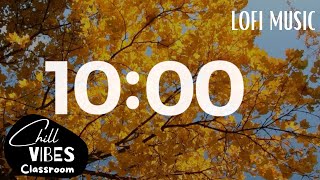 10 Minute Fall Timer Classroom - Lofi Chill Vibes Music - Autumn Leaves Falling Relaxing