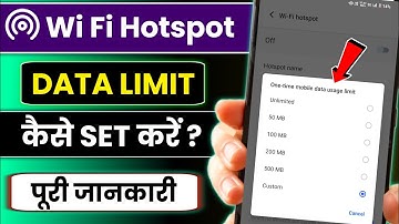 Mobile hotspot data limit set ? || How to set hotspot data limit in android ?