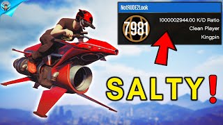 Making a BILLION KD tryhard angry on GTA Online!