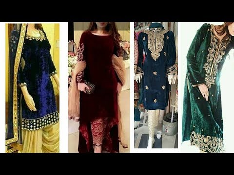 new velvet dress design 2018