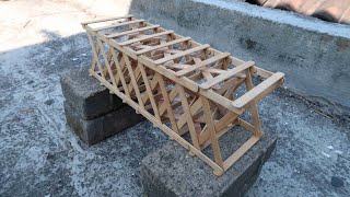 Making the strongest popsicle stick bridge and testing it #164