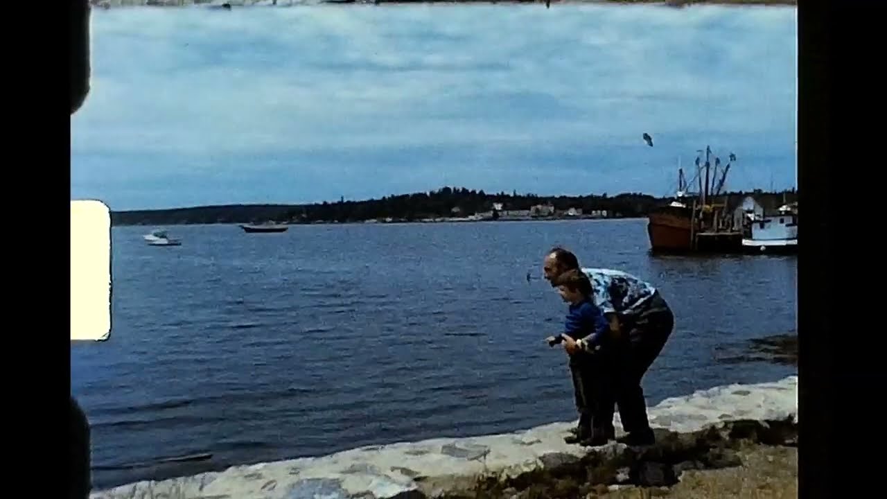 Maine Vacation, Boothbay Harbor, Wicassett, 8mm vintage film, stock footage 