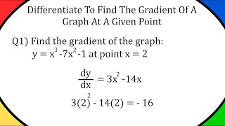 Differentiate To Find The Gradient Of A Graph At A Given X Value