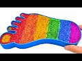 Satisfying Video l Mixing Rainbow Foot Pool with Slime Glitter ASMR