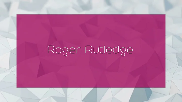 Roger Rutledge - appearance