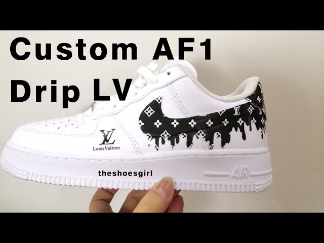 Custom Nike Air Force 1 - LV wrap around swoosh drip - Killer Crep