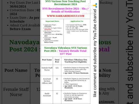 NVS Non Teaching