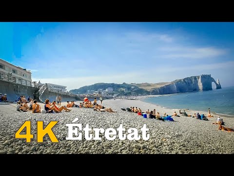 Walking tour in Étretat - Summer 2020 -France 4K