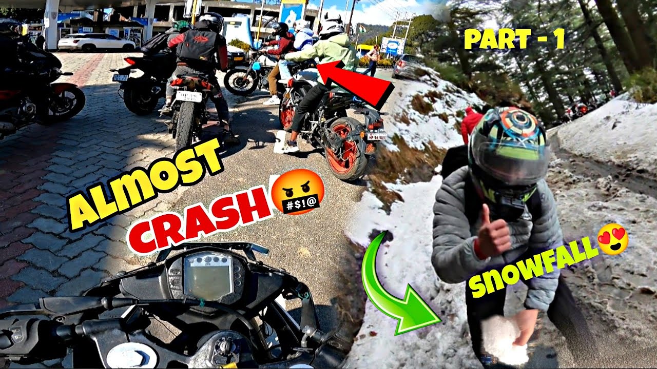 2024 first snowfall 😍 Almost crash 🤬 ride gone crazy😳 Part 1