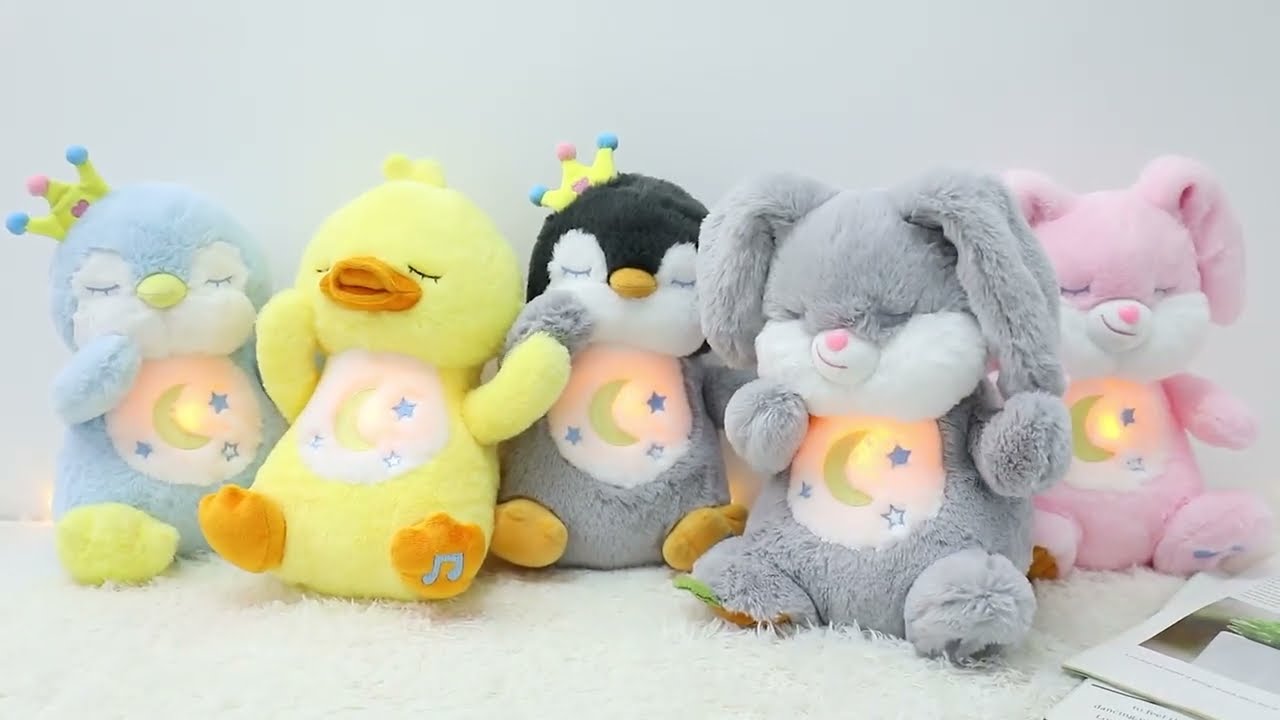 Breathing Stuffed Animal Penguin Plush with Realistic Breathing Action and Lighted Music