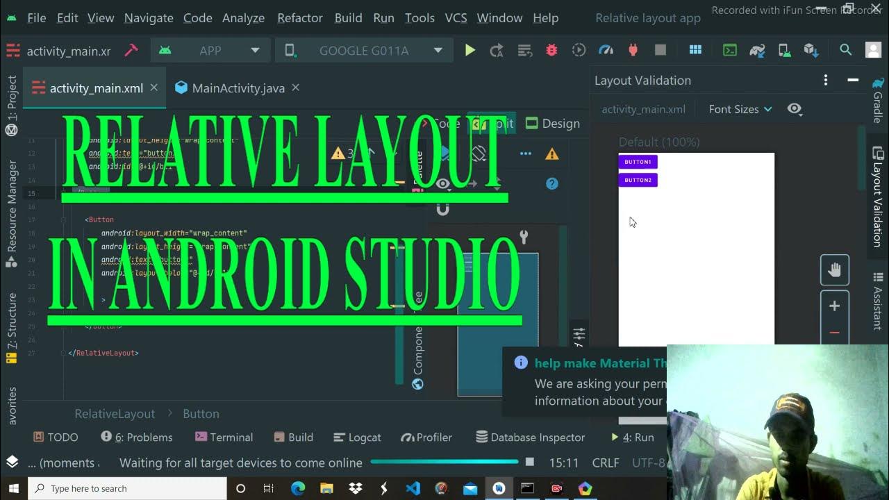 How to create relative layout and run your app in virtual device ...