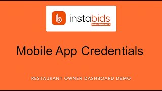 App Credentials - Demo - Restaurant Dashboard | INSTABIDS screenshot 2