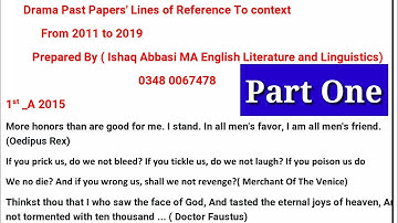 Reference to context Drama