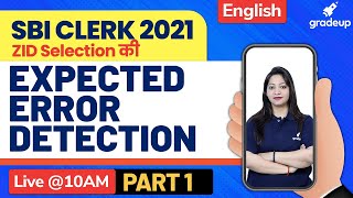 SBI Clerk 2021 | Error Detection | Part-1 | English | Yashi Pandey | Gradeup