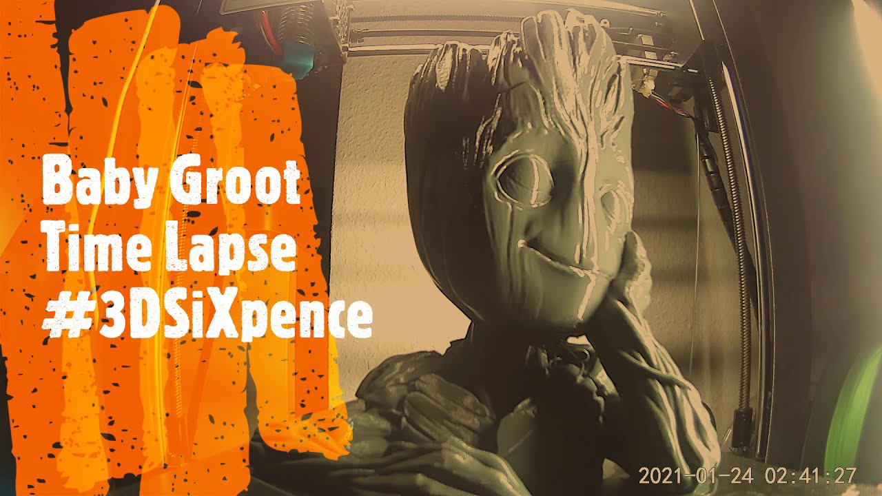 Time Lapse 3D Baby Groot Bust - YouTube