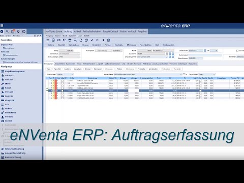 eNVenta ERP ✅  Auftragserfassung, Auftragsart, WBZ, Verfügbarkeitsprüfung, Reklamation