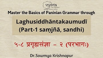 5.8 | Pragrahya Samjna Part 2 (Session 2)  | Laghu Kaumudi Part 1 | Dr. Sowmya Krishnapur