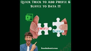 Simple trick to add Prefix & Suffix to Excel data !!!