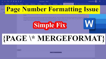 Page Number Formatting Issue in Word Fix - {PAGE \* MERGEFORMAT}