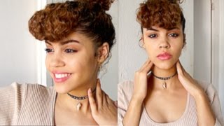 Curly hair 50's Pin up and makeup tutorial