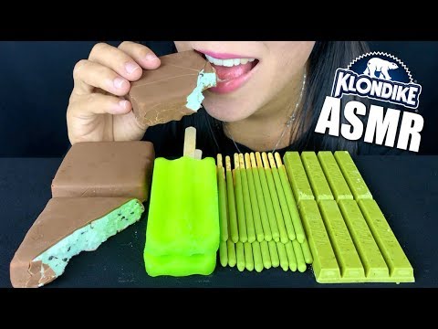 ASMR GREEN TEA CHOCOLATE + KLONDIKE ICE CREAM | LaniEats ASMR