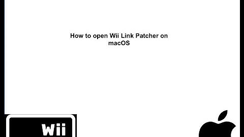 How to open Wii Link Patcher on macOS