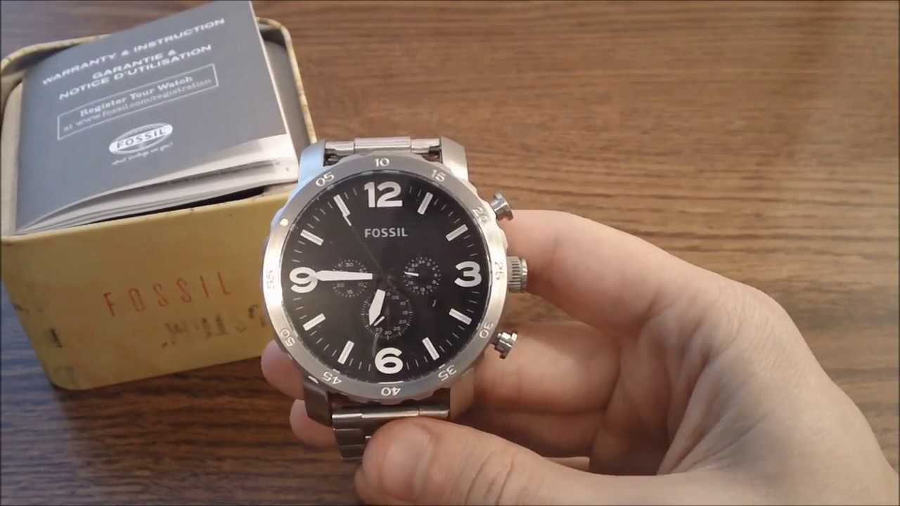 FOSSIL Nate Chronograph Leather Watch JR オンラインストアで販売