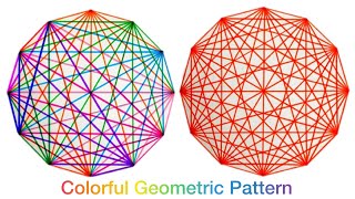 Drawing Geometric Pattern in Circle 🌈 Easy Geometric Drawing Tutorial ✍🏻 Spirograph Design ⚛️
