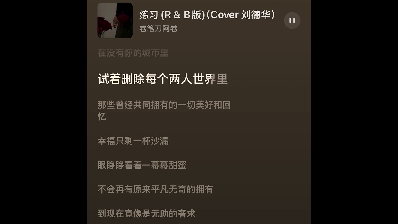 练习 （R&B）歌词版 Cover