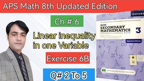 Exercise 6B Question 2 To 5  II APS Maths 8th II New Secondary Mathematics Book 3 Updated Edition