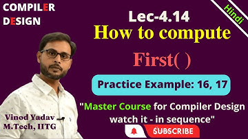 L4.14 | Example : Find FIRST( ) in Compiler Design (CD) |  How to find FIRST( )