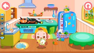 BELAJAR MEMBERSIHKAN RUMAH,DAPUR,MENCUCI PIRING BERSAMA BAYI PANDA | KARTUN ANAK | BABYBUS INDONESIA screenshot 1