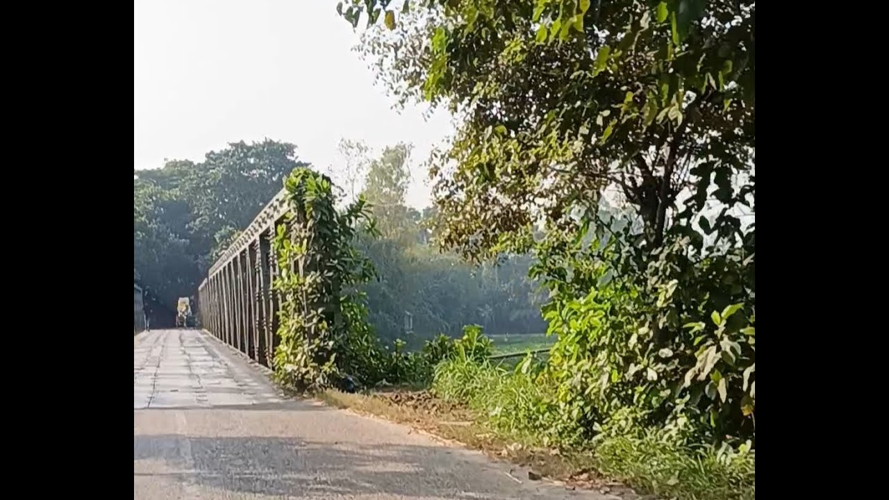 "🌿 Village Roadside Beauty Meets Steel Elegance 🌉 | Stunning Hanging Bridge Ahead! 🇧🇩✨